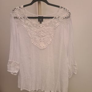 White flowy top